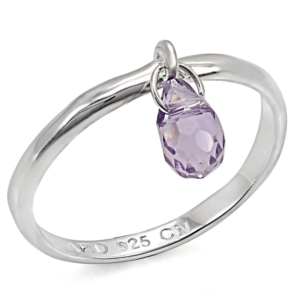 JCES325 Silver 925 Sterling Silver Ring with Genuine Stone  in Amethyst